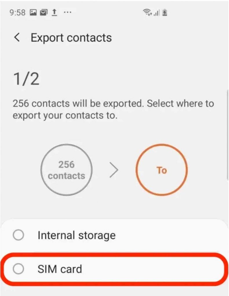 export contacts